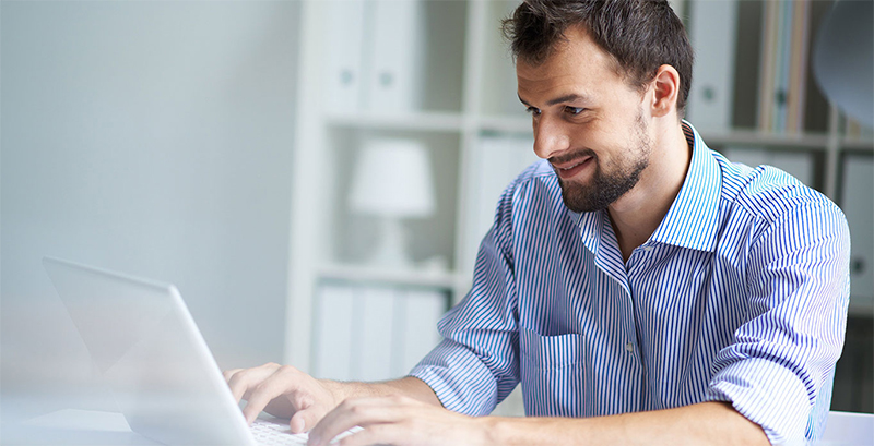 Business Man on Computer